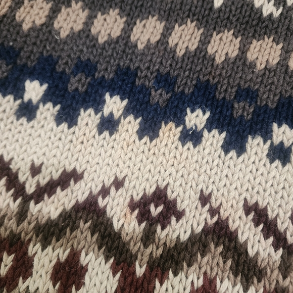 Vintage 90s Van Heusen Men's Medium Geometric Aztec Crewneck Grandpa Sweater - Picture 4 of 7